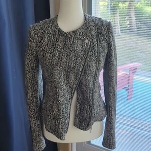 Theory Women's Black and White Herringbone Jacket (1001-640)